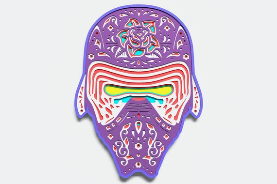 Download Multilayer Kylo Ren Mandala Dxf Svg Vector Star Wars Etsy