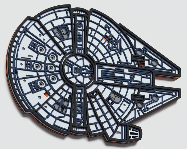 Download Multilayer Millennium Falcon Mandala SVG Layered Star Wars ...