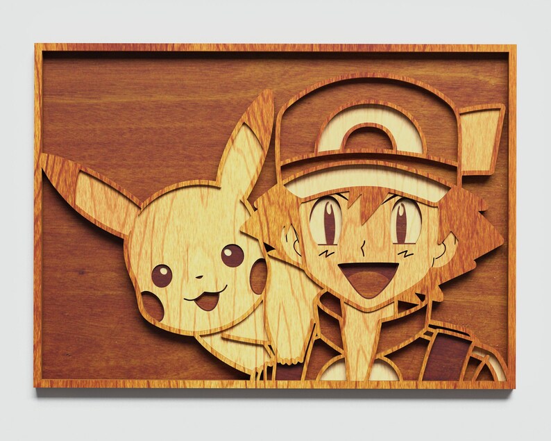 Download Multilayer Ash and Pikachu Mandala DXF SVG Layered Satoshi ...