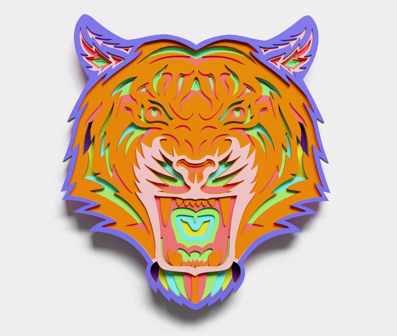 Download Multilayer Tiger Mandala DXF SVG Vector Mandala file for | Etsy