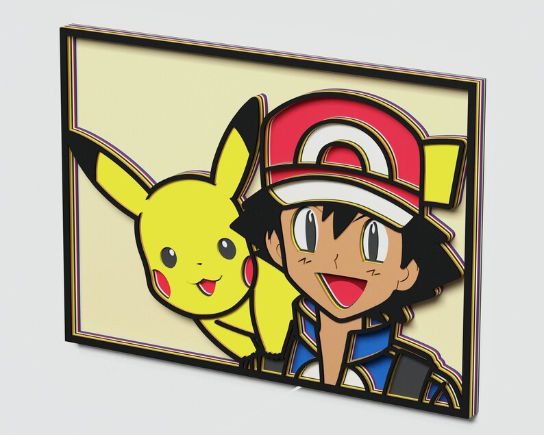 Download Multilayer Ash and Pikachu Mandala DXF SVG Layered Satoshi ...