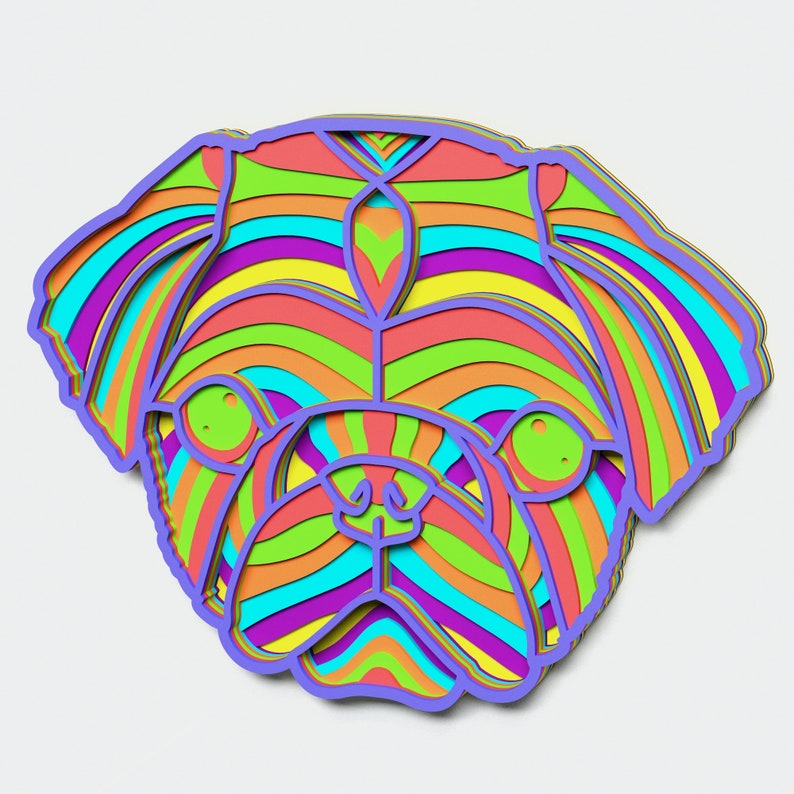 Download Multilayer Pug-Dog Mandala DXF SVG Vector Mandala file for ...