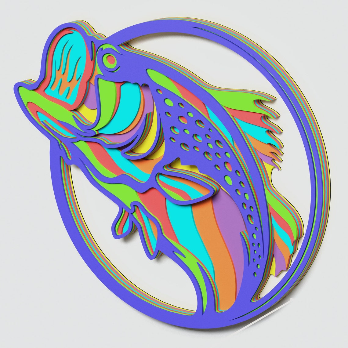 Download Multilayer Bass Fish Mandala DXF SVG Vector Mandala file ...
