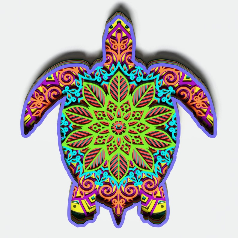Download Multilayer Turtle Mandala svg DXF SVG CDR Vector Mandala ...