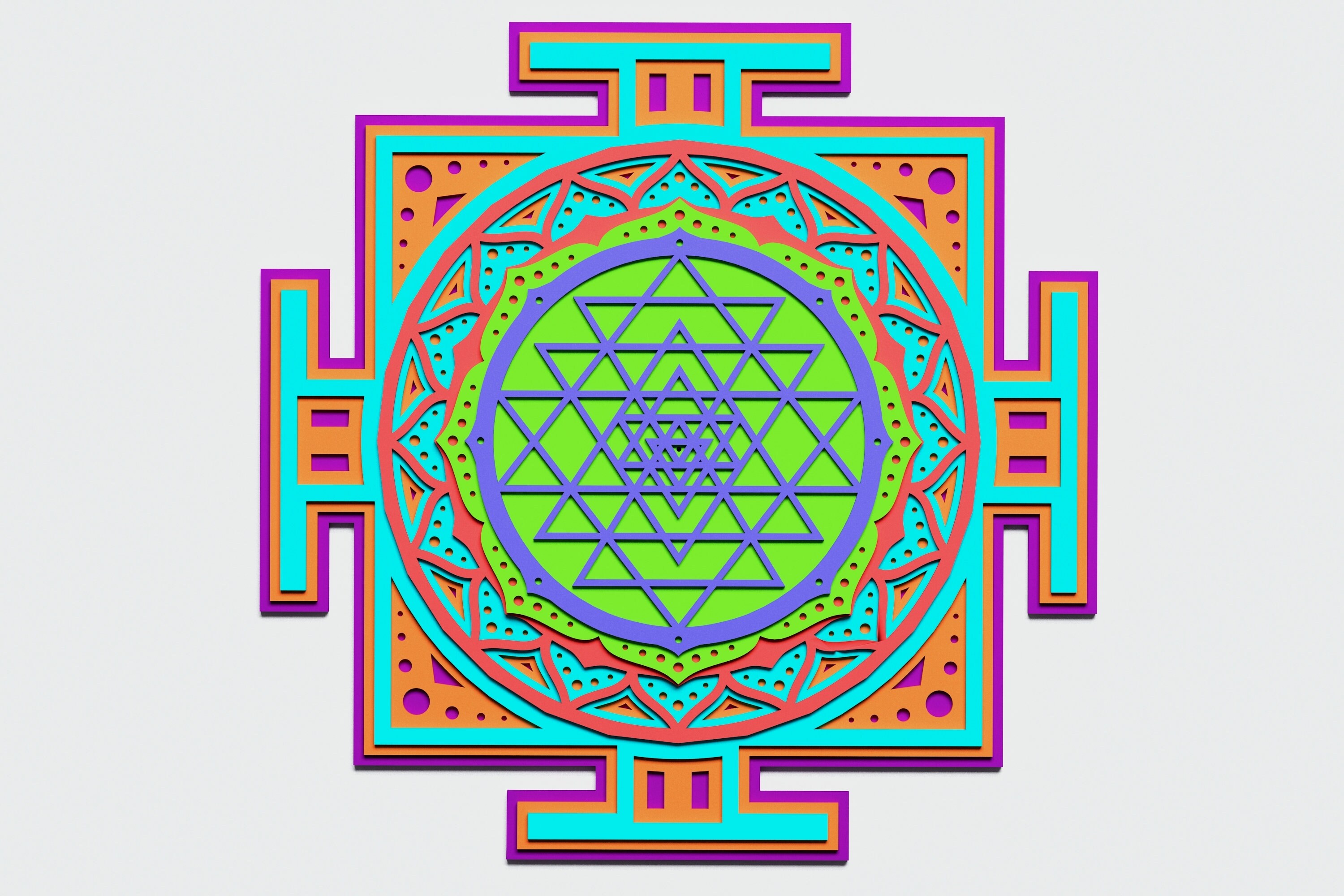 Multilayer Mandala Sri Yantra DXF SVG CDR Vector Mandala | Etsy