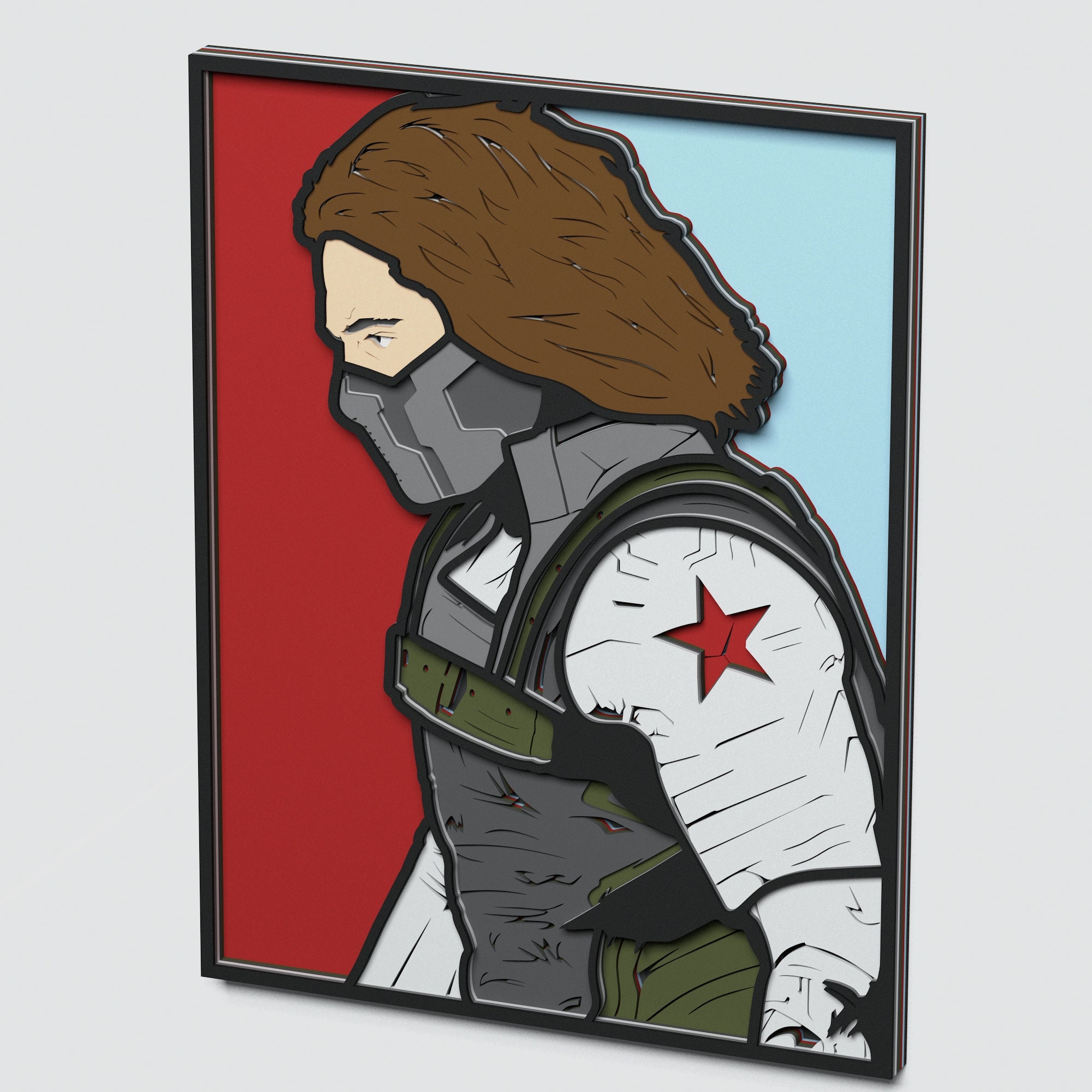 Download Multilayer Winter Soldier Design DXF SVG Vector Winter | Etsy