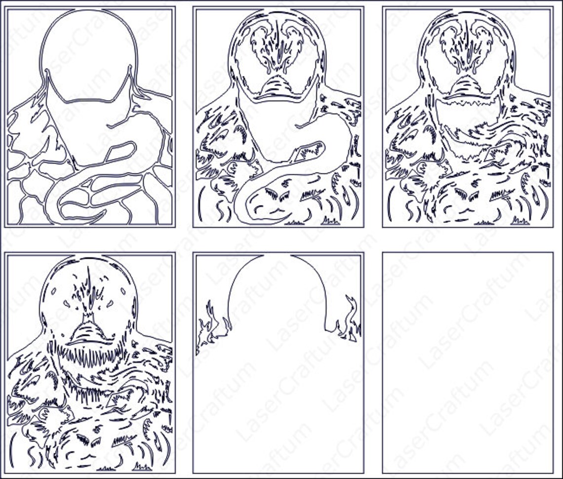 Multilayer Venom Design DXF SVG Vector Venom Mandala file | Etsy