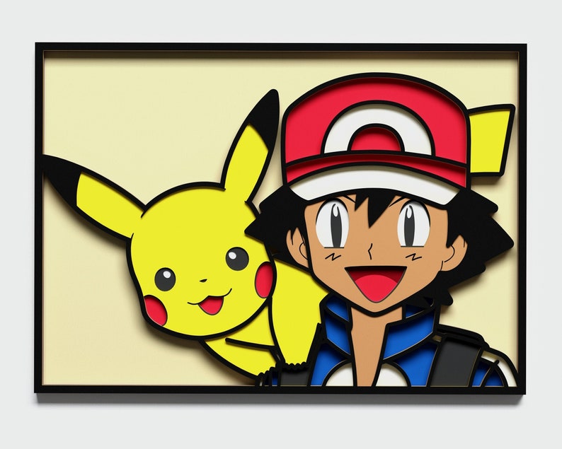 Download Multilayer Ash and Pikachu Mandala DXF SVG Layered Satoshi ...