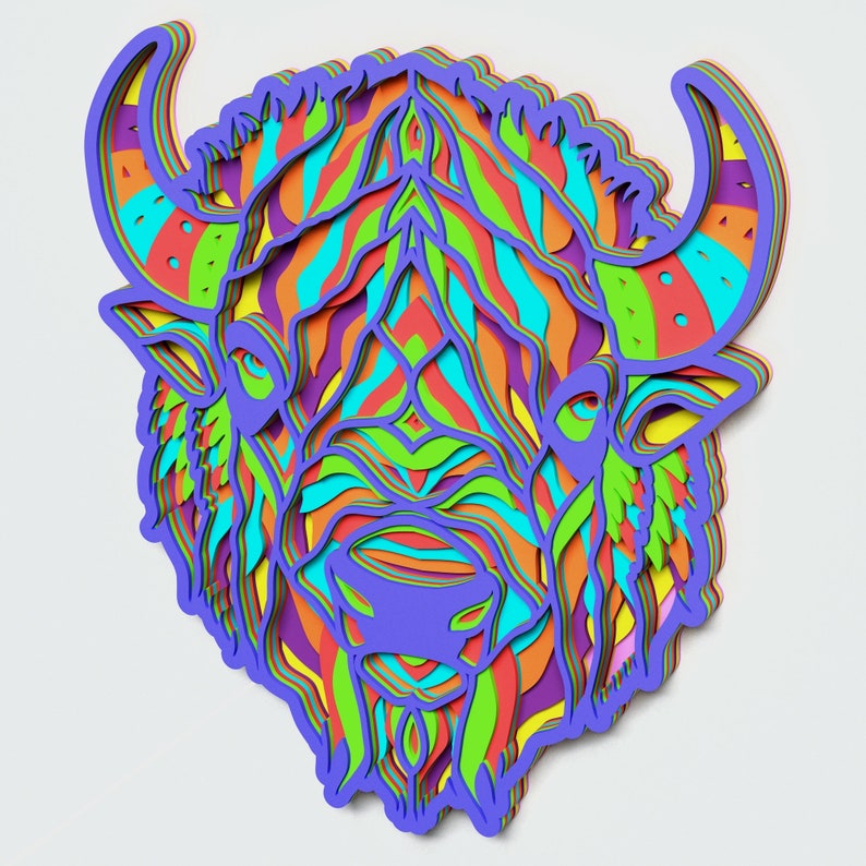 Download Multilayer Bison Mandala DXF SVG Vector Mandala file for | Etsy