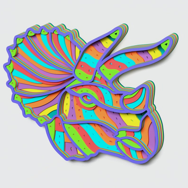Download Multilayer Triceratops Mandala SVG Vector Mandala file for ...