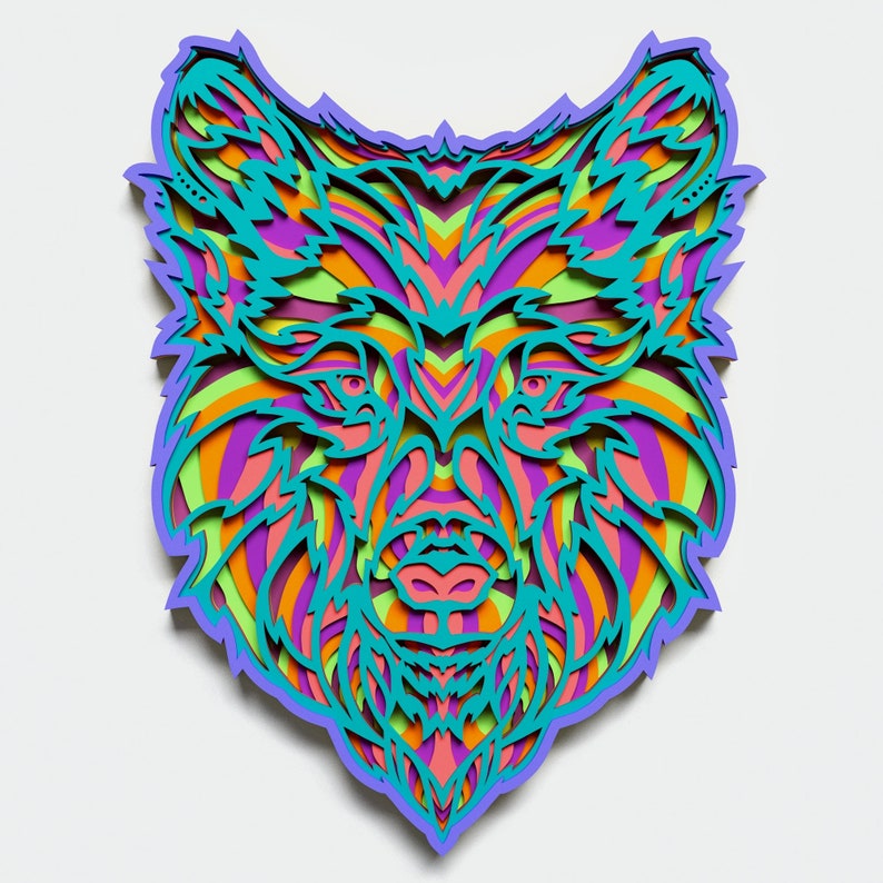 Download Multilayer Wolf Mandala DXF SVG CDR Vector Mandala file ...