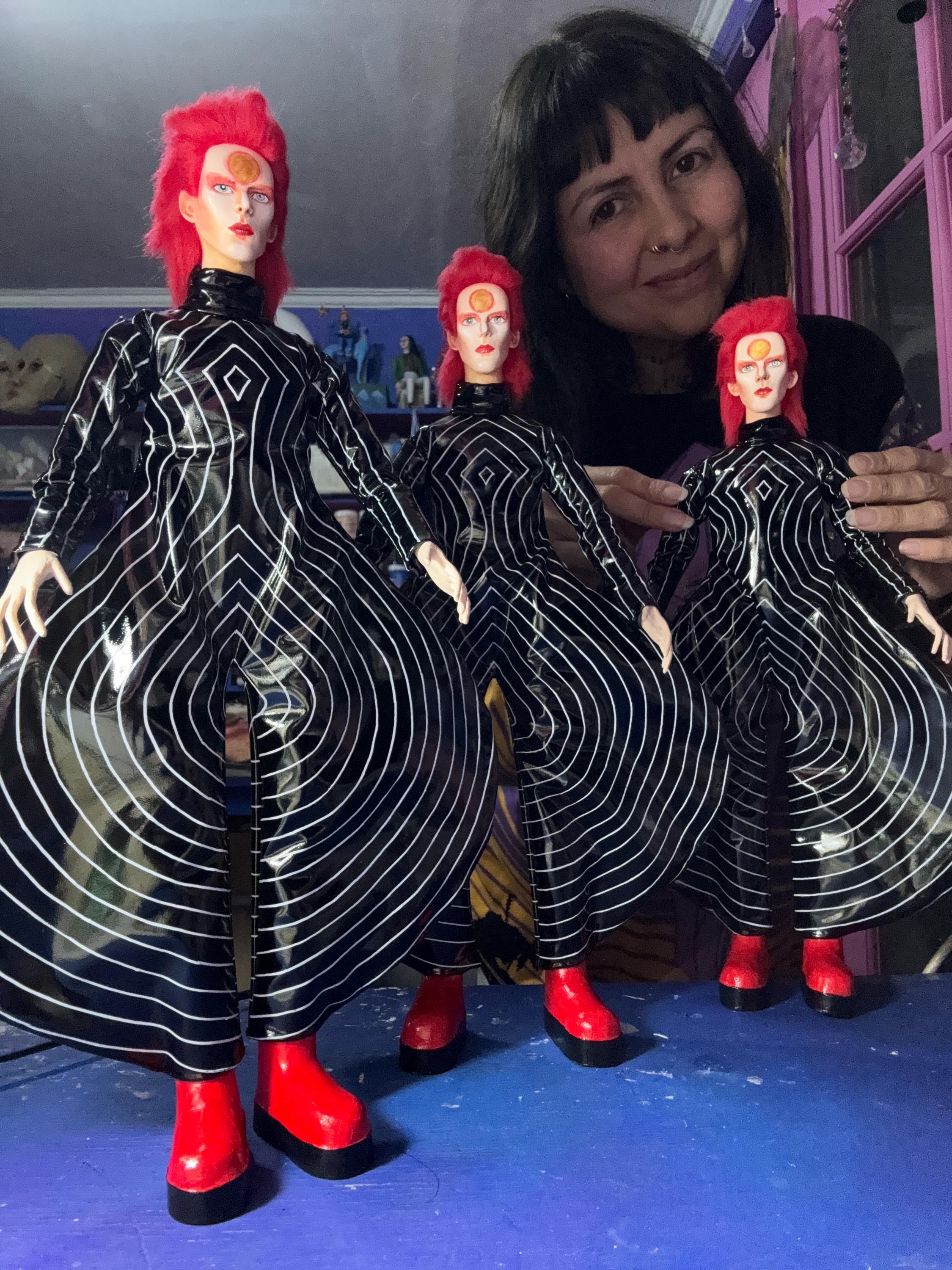 David Bowie Doll Kansai Yamamoto Costume Handmade Art Doll Ziggy