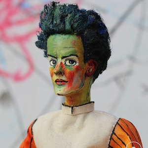 Egon Schiele Art Doll - Handmade Articulated Figure Inspired by 1910 Self Portrait - Expressionist Collectible Sculpture