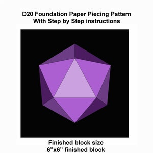 D20 Dice Foundation Paper Piecing Pattern FPP