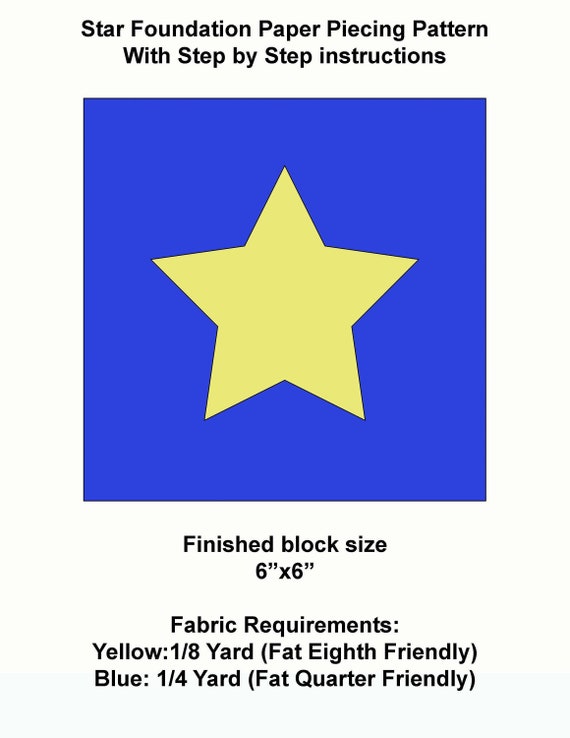 Star Foundation Paper Piecing Pattern FPP | Etsy