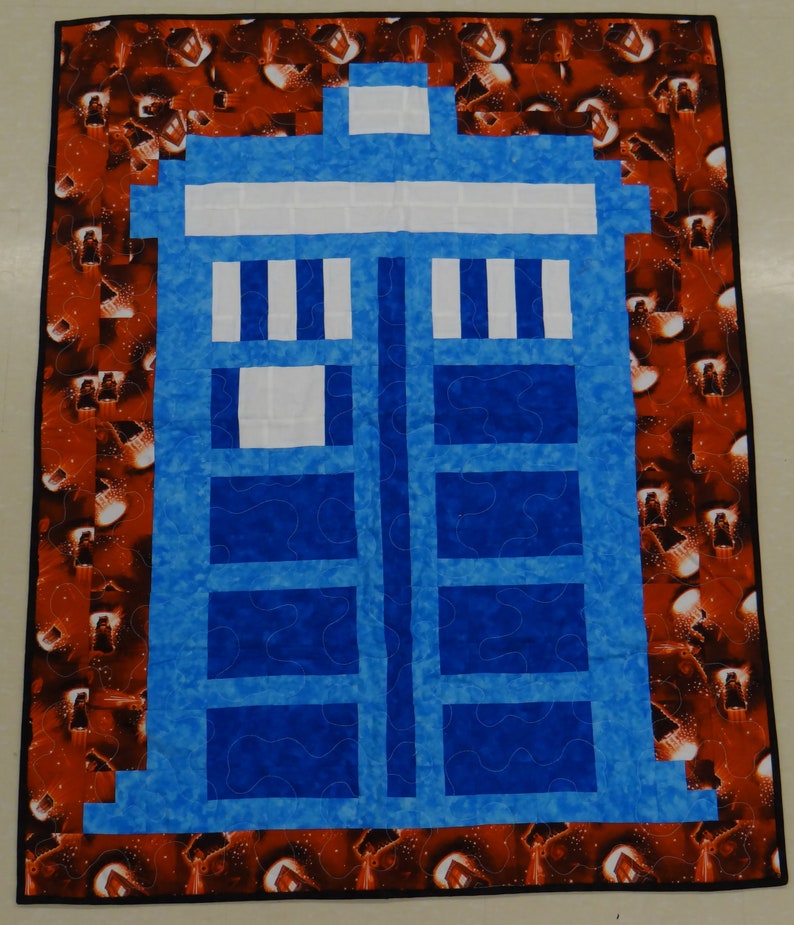 Police Box Pattern Britich Police Box Lap Quilt Pattern PDF - Etsy
