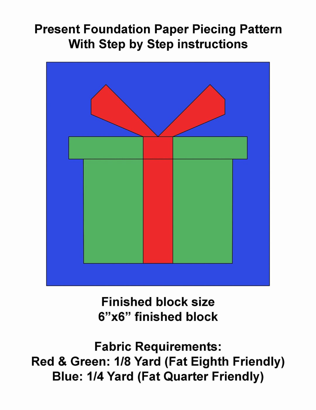 Present Foundation Paper Piecing Pattern FPP - Etsy