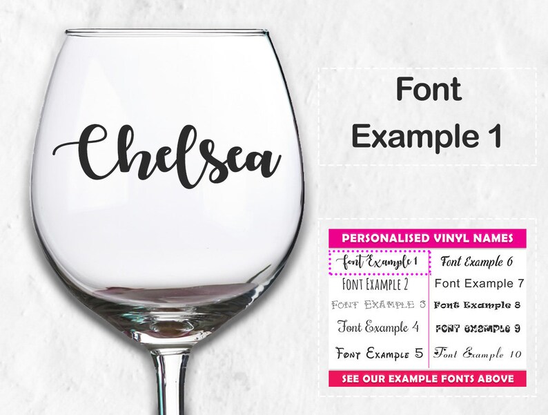 2x Personalised 50 Birthday Gift Card Wine Glass Stickers Vinyl Decals Adhesive