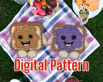 Peanut Butter and Jelly crochet pattern with French Toast mod