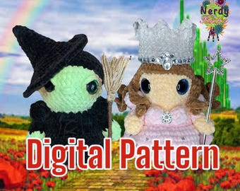 Glinda and Wicked Witch crochet pattern