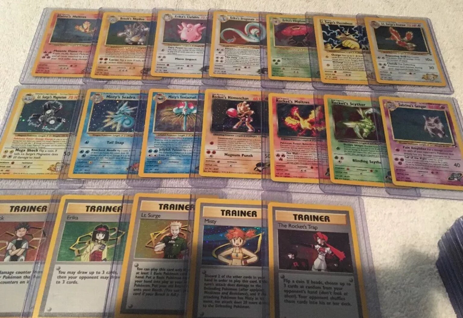 pokemon gym heroes card list japanese POKEMON Original Gym Heroes Set 132/132 - Complete Vintage Set - Includes  Rocket's Moltres 12/132 - Holos, Rares, Uncommons, Commons EXC/NM