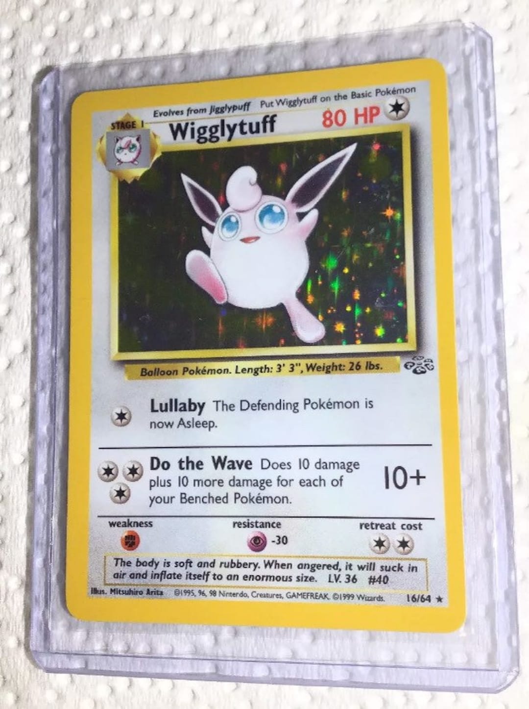 WIGGLYTUFF - 16/64 - Jungle Set - Holo - Pokemon Card - Exc / Near