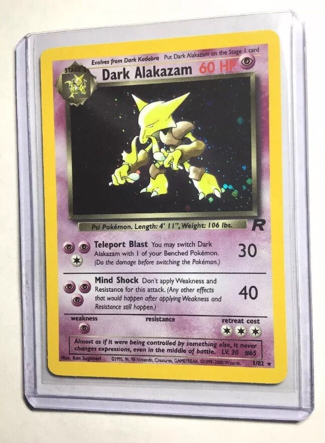 DARK ALAKAZAM - 1/82 - Team Rocket Set - Holo - Pokemon Card - Exc