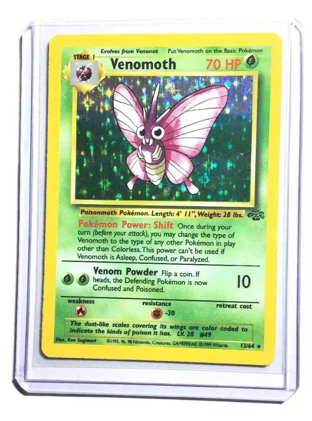 VENOMOTH - 13/64 - Jungle Set - Holo - Pokemon Card - Exc / Near