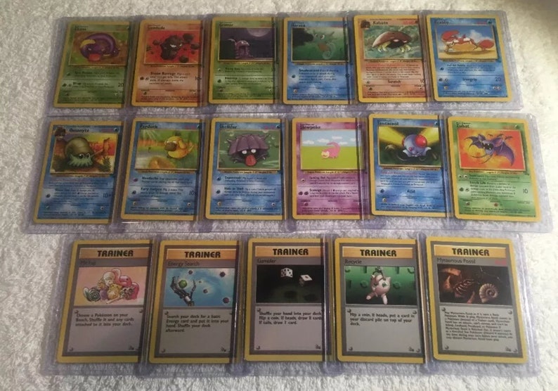 POKEMON Original Fossil Set 62/62 Complete Vintage Set Etsy