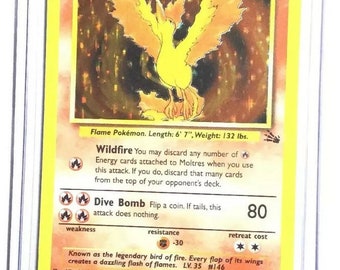 MOLTRES - 12/62 - Fossil Set - Holo - Pokemon Card - Exc