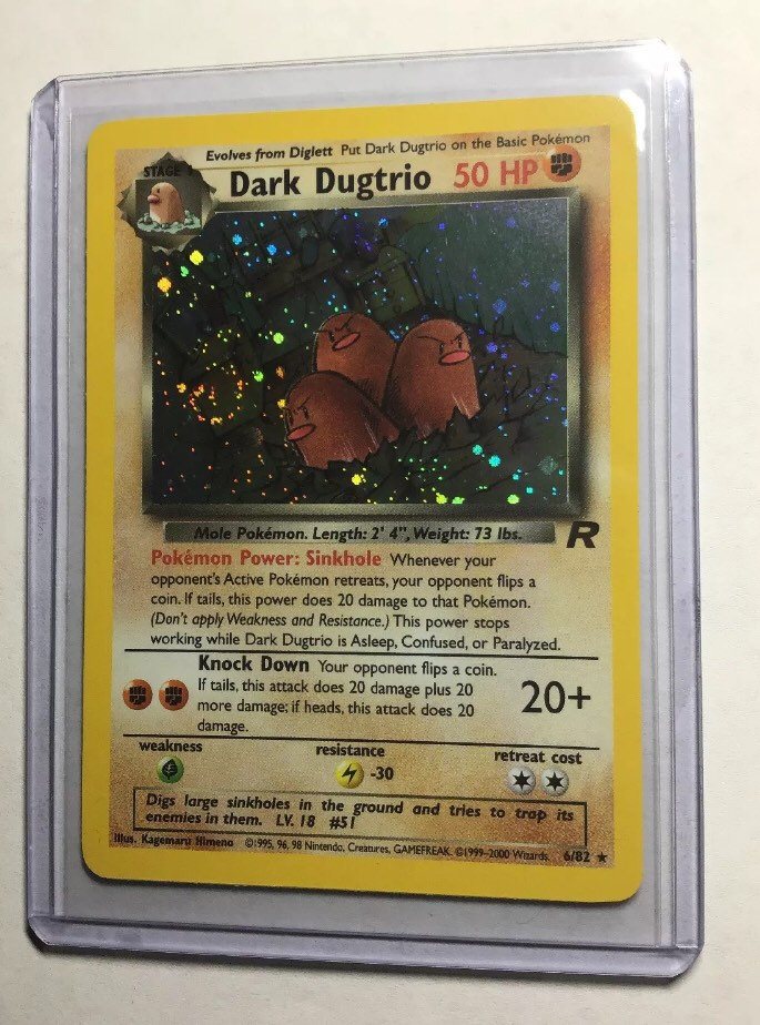 DARK DUGTRIO - 6/82 - Team Rocket Set - Holo - Pokemon Card - Exc