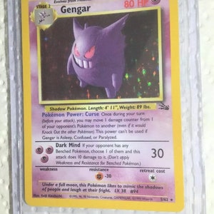 GENGAR - 5/62 - Fossil Set - Holo - Pokemon Card - Exc / Near Mint
