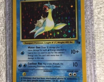 1995 lapras pokemon card value LAPRAS - 10/62 - Fossil Set - Holo - Pokemon Card - Exc / Near Mint -  Vintage