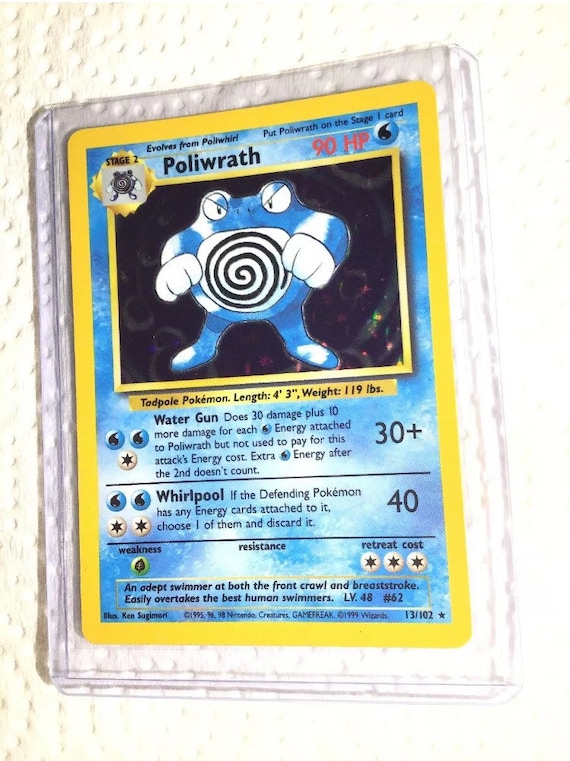 POLIWRATH - 13/102 - Base Set - Holo - Pokemon Card - Exc / Near Mint -  Vintage