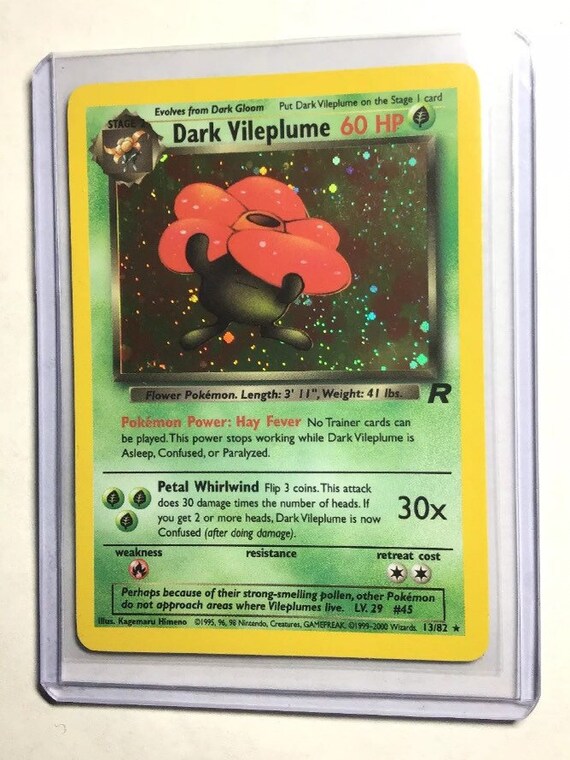 DARK VILEPLUME 13/82 Team Rocket Set Holo Pokemon Card Etsy