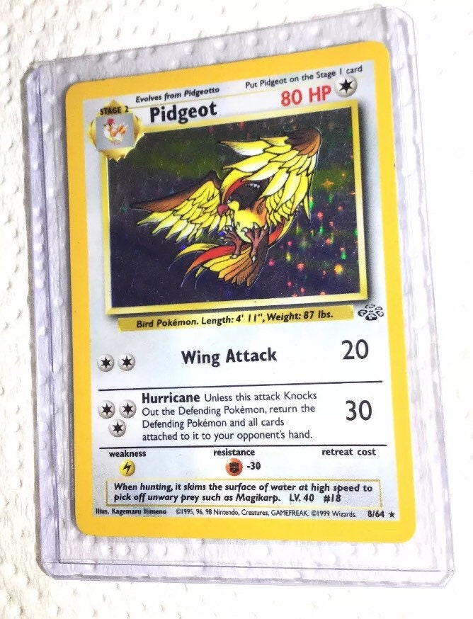 PIDGEOT - 8/64 - Jungle Set - Holo - Pokemon Card - Exc / Near Mint - Vintage PIDGEOT - 8/64 - Jungle Set - Holo - Pokemon Card - Exc / Near Mint - Vintage