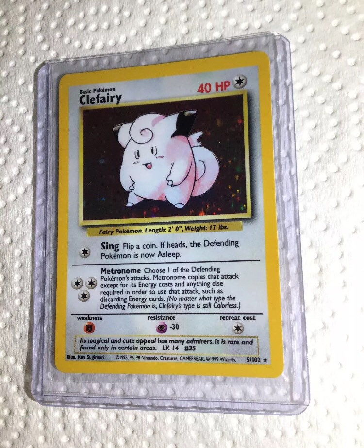 CLEFAIRY - 5/102 - Base Set - Holo - Pokemon Card - Exc / Near