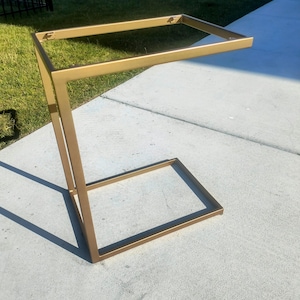 Custom made C table base that fits under your couch, love seat, sofa, bed as long as there's a +1" gap from the floor. Comes with screws
