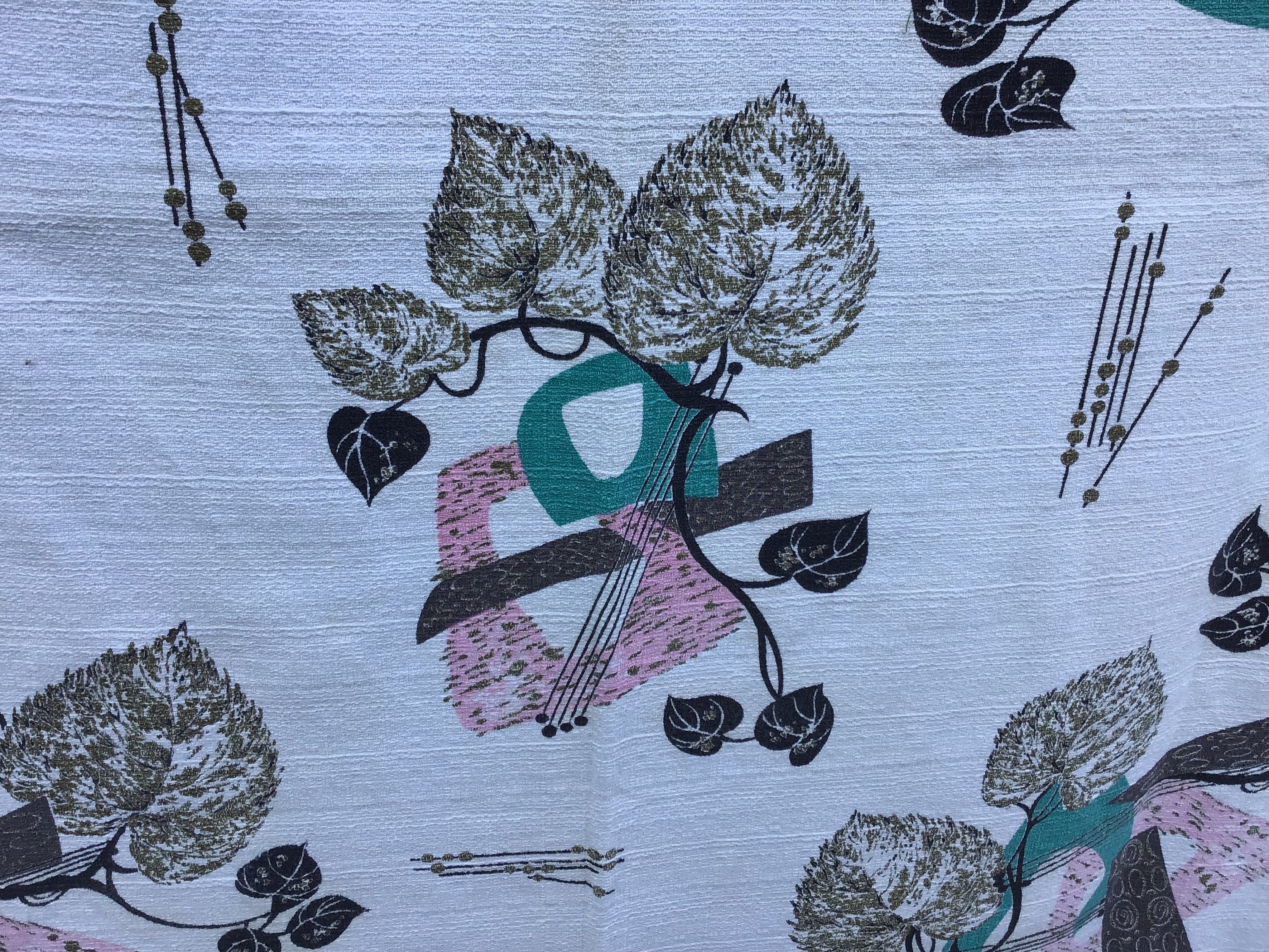1950 Abstract Barkcloth Panel - Etsy