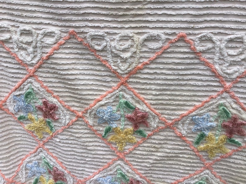 Vintage Chenille Bedspread to Be Repurposed Etsy