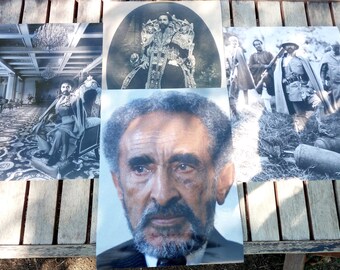 High-Definition Poster 30x40 cm with Rare Pics of His Majesty Haile Selassie I Jah RastafarI