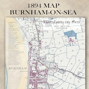 Burnham-on-Sea Vintage c1894 Klappkarte
