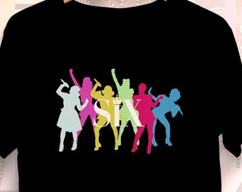 SIX the MUSICAL tee shirt - all sizes xs to xxxl + Children's