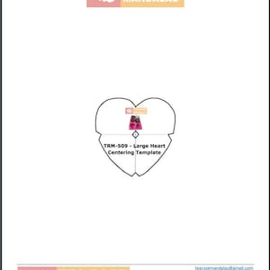 LARGE HEART Printed Centering Template PDF File for Heart Shaped Rocks of Gypsum/Cement Rock Painting Dot Mandalas