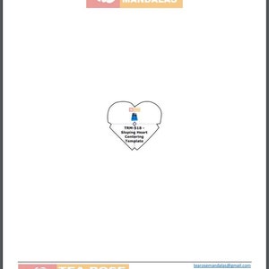 SLOPING HEART Printed Centering Template PDF File for Heart Shaped Rocks of Gypsum/Cement Rock Painting Dot Mandalas