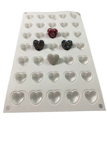 3D Heart Drilled bead Clear Mold , puffy heart bead 16 mm x 13 mm , th –  House Of Molds
