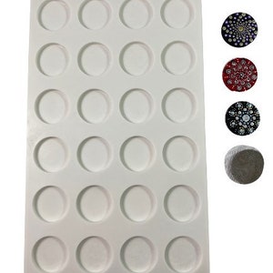 VERY Very SMALL DISC Silicone Mold 24 Cavity Disc Shaped Silicone Mold for Gypsum/Cement Globe Shaped Rocks for Rock Painting Dot Mandalas image 3