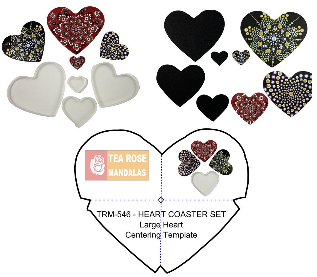 HEART-8 Cavity Heart Shaped Silicone Mold for Gypsum/cement Heart Shaped  Rocks for Rock Painting Dot Mandalas 