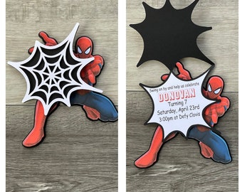 Spider-Man Birthday Invitation, Spiderman Party, SupeHero Invitations, Boy Birthday Party Invitation, 3D Invitation, Pop up Invitation