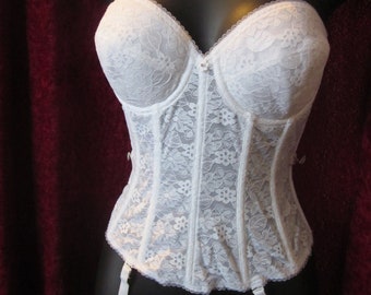 Dominique Annabel bridal lace brasellette with underwire, light boning and low back size 36B